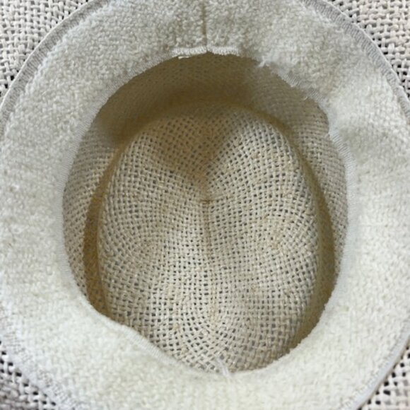 Natural Fiber Straw Fedora Casual Sun Hat w/Pleated Green Band - Picture 9 of 15